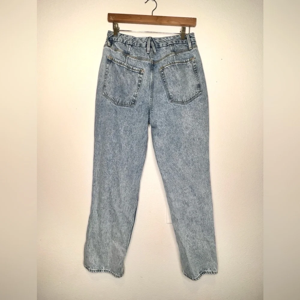 Good American Jeans Indigo Wash Straight Leg Denim high rise - Picture 3 of 4